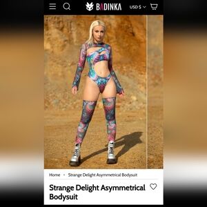 Badinka  Multicolor Psychedelic Cutout Bodysuit Set